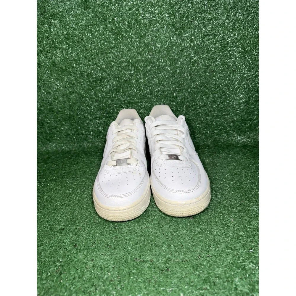 Nike Air Force 1 07 Low Womens 6.5 Kids 5Y White Leather Casual Shoes 314192-117